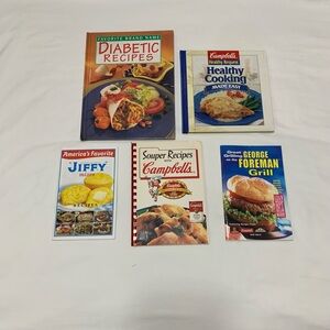 Recipes Books Diabetic Recipes,Healty & Jiffy, Campbells, George Books(5) Total